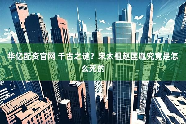 华亿配资官网 千古之谜？宋太祖赵匡胤究竟是怎么死的