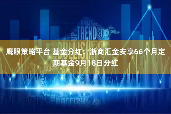 鹰眼策略平台 基金分红:浙商汇金安享66个月定期基金9月18日分红