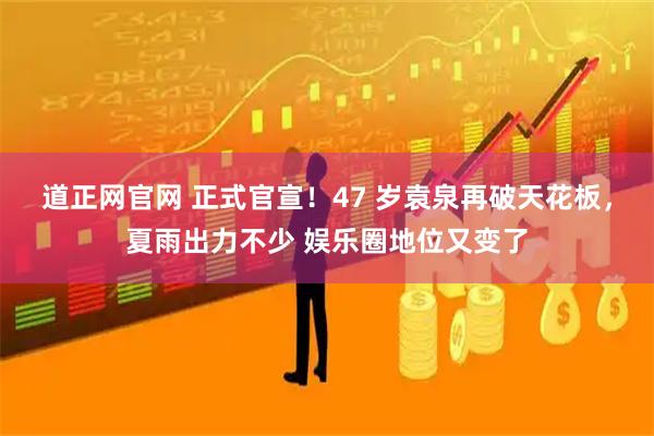 道正网官网 正式官宣！47 岁袁泉再破天花板，夏雨出力不少 娱乐圈地位又变了